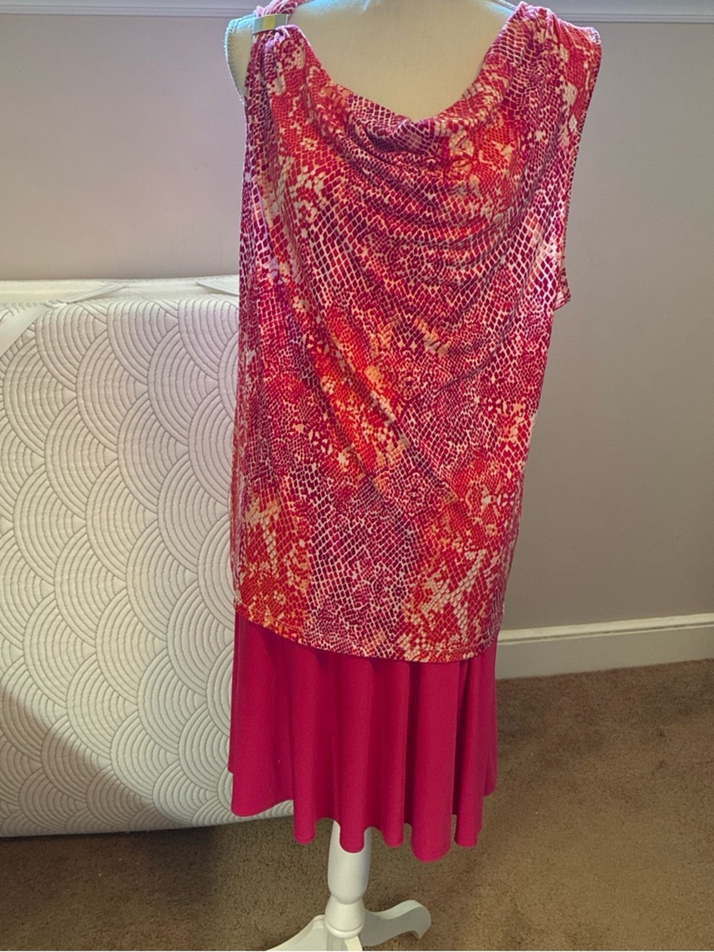 George Vibrant Pink Strapless top and skirt